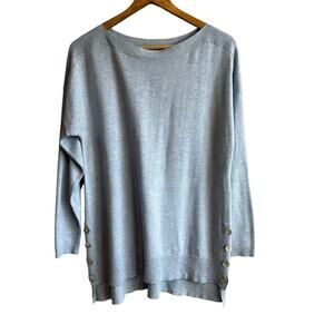 Chico's Lightweight Sweater with button detail Blue M or Size 1